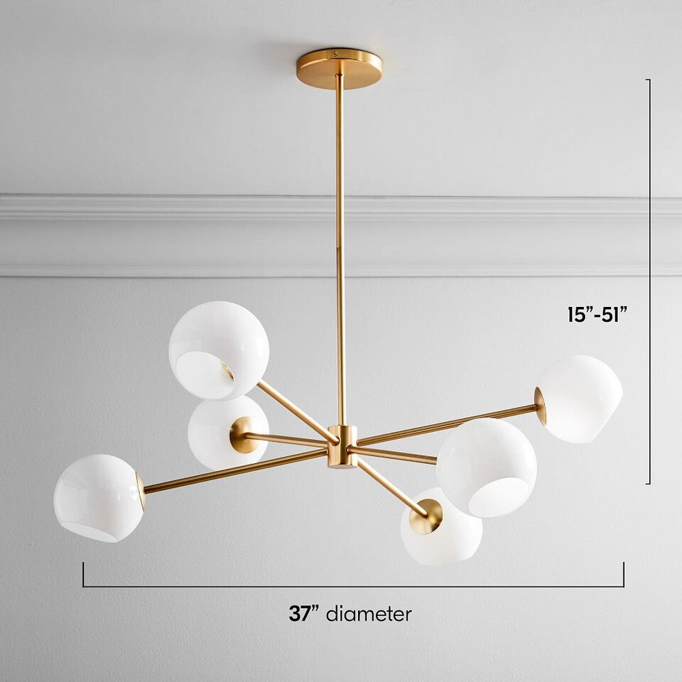 Staggered Glass 6Light Chandelier Milk West Elm Australia